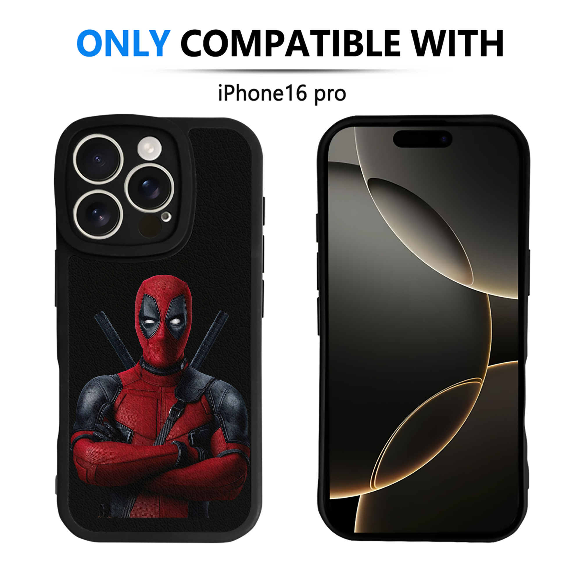 （画像用） Deadpool デッドプール 【iPhone 16シリーズ対応】シリコンスマホケース（レザー調） 材質：シリコン